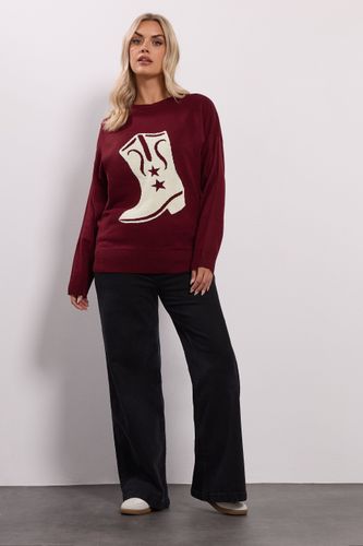 Pull Botte Western Rouge Bordeaux Size 46-48 - Yours - Modalova