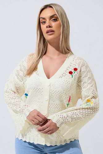 Limited Collection Cardigan Blanc En Crochet Et Brodésize 40 - Yours - Modalova