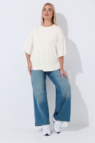 Tshirt Blanc À Manches Avec Sequins Size 58-60 - Limited Collection - Modalova