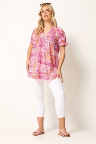 Blouse Rose À Imprimé Mosaïque Size 46 - Yours - Modalova