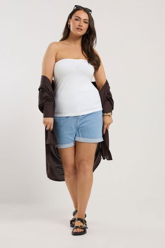 Top Bandeau Blanc En Coton Size 46 - Yours - Modalova