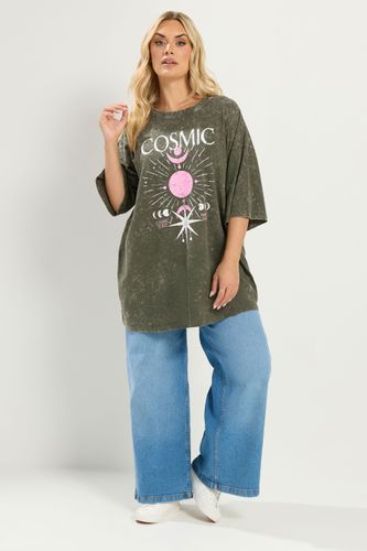 Tshirt Oversize Vert Délavé « Cosmic » Size 48 - Yours - Modalova