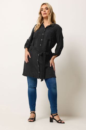 Chemise Tunique Ceinturée Noire Size 48 - Yours - Modalova