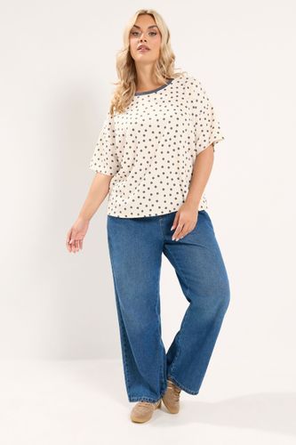 Top Texturé Ivoire À Pois Size 44 - Yours - Modalova
