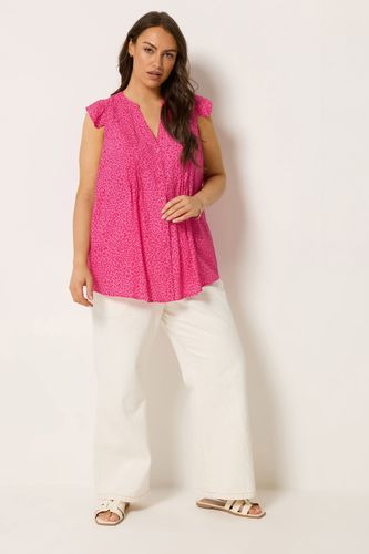 Blouse À Plis Nervurés Rose À Feuilles Size 58-60 - Yours - Modalova