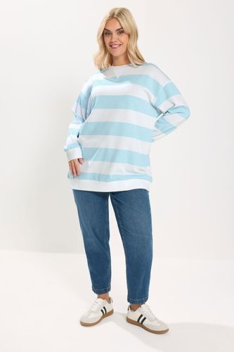 Sweatshirt À Rayures Bleu Et Blanc Size 58-60 - Yours - Modalova
