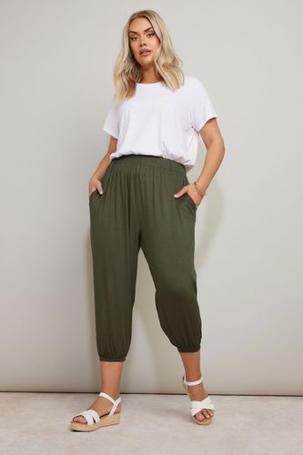 Pantalon Fluide Ample Vert Kaki À Poches Size 54-56 - Yours - Modalova