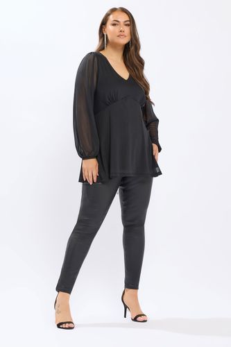 Haut En Maille Noire À Manches Ballon Size 48 - Yours - Modalova