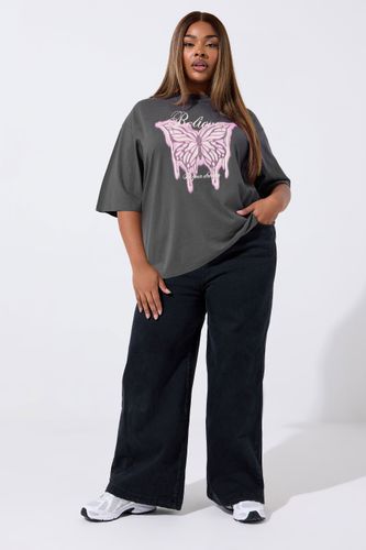 Tshirt Oversize Gris À Imprimé Papillon « Believe » Size 48 - Limited Collection - Modalova