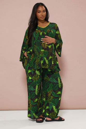 Maternity Top Vert Feuilles De Palmier Size 48 - Bump It Up - Modalova