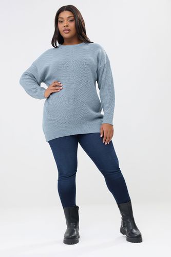Pull En Maille Bleu Clair Essentiel Size 46-48 - Yours - Modalova