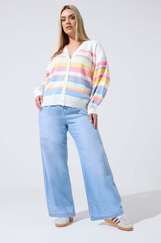 Cardigan En Maille Blanc À Rayures Pastel Size 50-52 - Limited Collection - Modalova