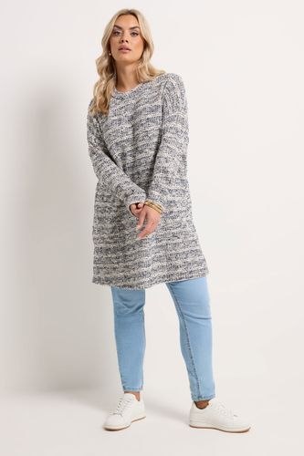 Sweatshirt Bleu À Rayures Texturées Size 44 - Yours - Modalova