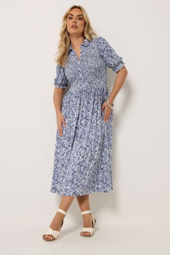 Robe Milongue Bleue À Fleurs Size 42 - Yours - Modalova