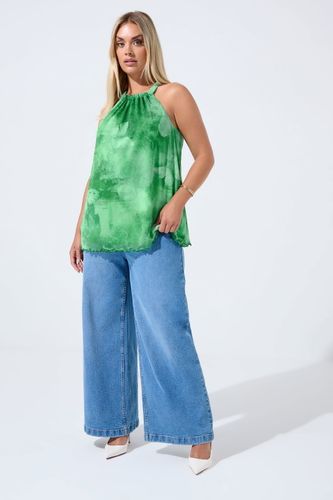 Haut À Col Licou Imprimé Papillon Vert Curve Size 42 - Limited Collection - Modalova