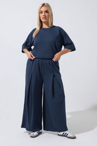 Pantalon De Jogging Plissé Bleu Marine Size 44 - Limited Collection - Modalova