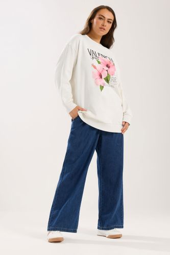 Sweatshirt Crème À Motif Floral « Valencia » Size 48 - Yours - Modalova