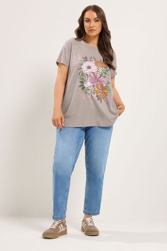 Tshirt Marron Moka À Fleurs Cloutées Size 42 - Yours - Modalova