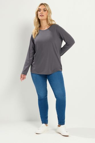 Tshirt Basique À Manches Longues Gris Size 48 - Yours - Modalova