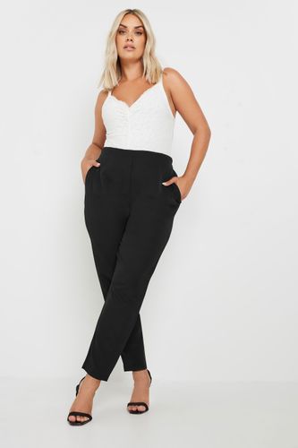 Pantalon Noir Taille Haute En Jersey Size 46 - Yours - Modalova