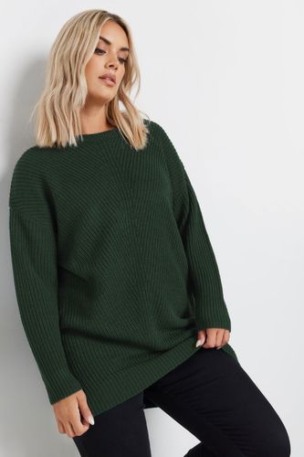 Pull En Maille Essentiel Vert Foncé Size 54-56 - Yours - Modalova