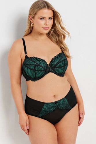 Culotte Noire & Verte Dentelle Floral Size 62-64 - Yours - Modalova