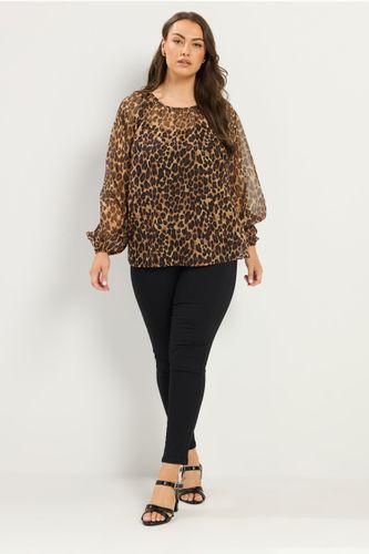 Top En Mousseline Marron Léopard Size 40 - Yours - Modalova