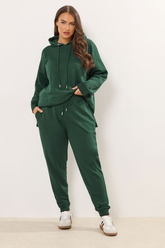 Pantalon De Jogging À Revers Et Lien Vert Size 44 - Yours - Modalova