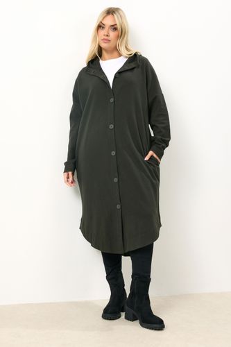 Veste À Capuche Vert Kaki Boutonnée Size 44 - Yours - Modalova