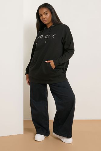 Curve Sweat À Capuche Noir À Imprimé Dos « Celestial Dreamer »Size 50-52 - Yours - Modalova
