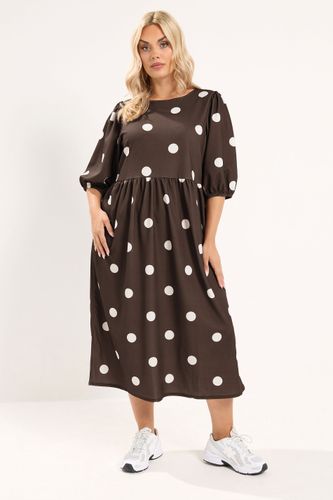 Robe Marron Chocolat À Pois Size 40 - Limited Collection - Modalova