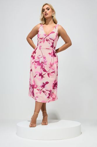 Robe Plissée Rose À Fleurs Size 48 - Yours London - Modalova