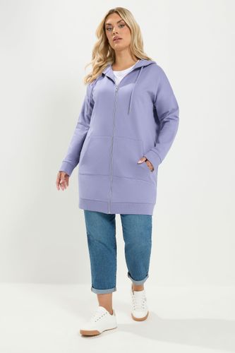 Sweat À Capuche Long Zippé Violet Size 54-56 - Yours - Modalova