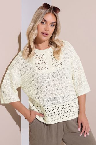 Pull Crème En Maille Design Crochet Size 58-60 - Yours - Modalova