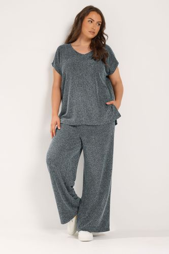 Yours Top Gris À Col En V Size 46 - Yours - Modalova