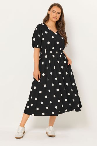 Robe Smockée Noire À Pois Size 42 - Yours - Modalova