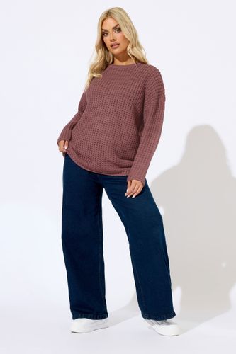 Pull Rose En Maille Gaufrée Size 50-52 - Yours - Modalova