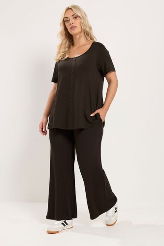 Top Marron Chocolat Boutonné Sur Le Devant Size 42 - Yours - Modalova