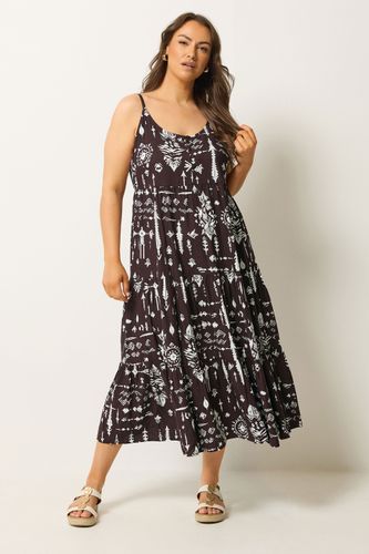 Robe Longue Étagée Marron Size 42 - Yours - Modalova