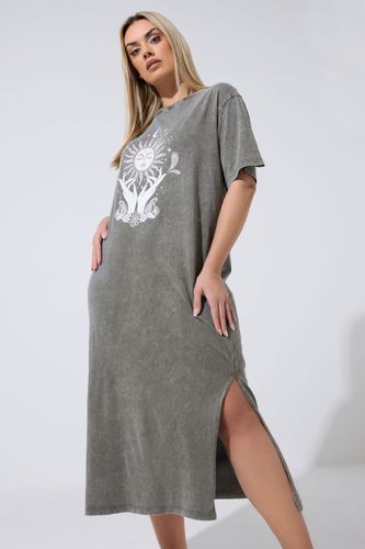 Robe Longue Délavée Gris Mystique Size 48 - Limited Collection - Modalova