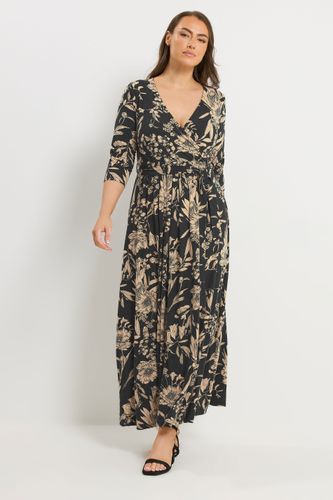 Robe Cachecœur Douce Noire À Fleurs Size 42 - Yours - Modalova
