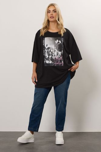 Tshirt Oversize Noir « Floral Feeling » Size 50-52 - Yours - Modalova