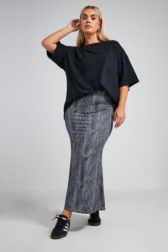 Jupe Grise Maxi Volantée Design Serpent Size 44 - Limited Collection - Modalova