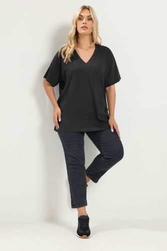 Tshirt Long À Col En V Noir Size 54-56 - Yours - Modalova
