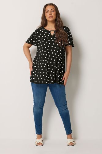 Haut Noir À Pois À Manches Courtes Size 42 - Yours - Modalova