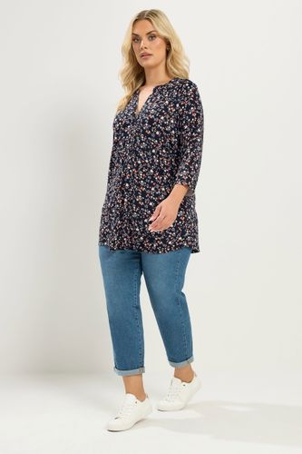 Chemise Noire À Fleurs Size 66-68 - Yours - Modalova