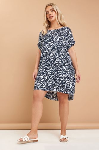 Robe Bleue Marine Coupe Droite Léopard Size 48 - Yours - Modalova