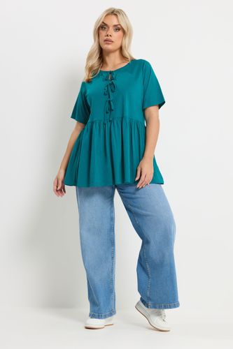 Haut À Basque Et Nœud Papillon Bleu Sarcelle Size 46 - Yours - Modalova