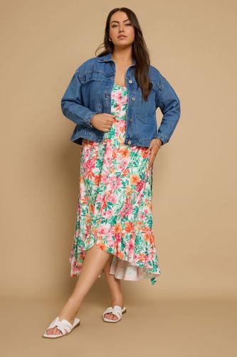 Mini Veste En Jean Bleue Foncée À Poches Size 46 - Yours - Modalova