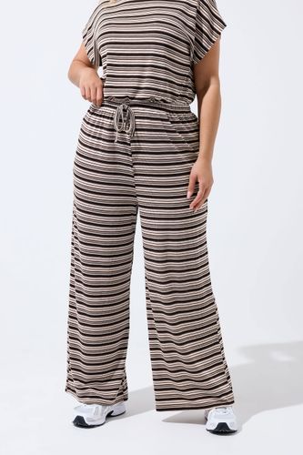 Pantalon Large Marron À Rayures Côtelées Size 38 - Limited Collection - Modalova